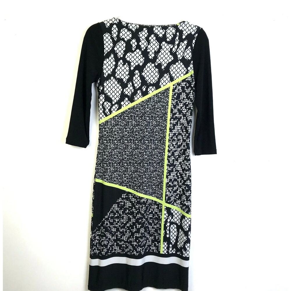 Tribal Dress Women's Small Black White Knit Snakeskin Graphic Night Out Goth